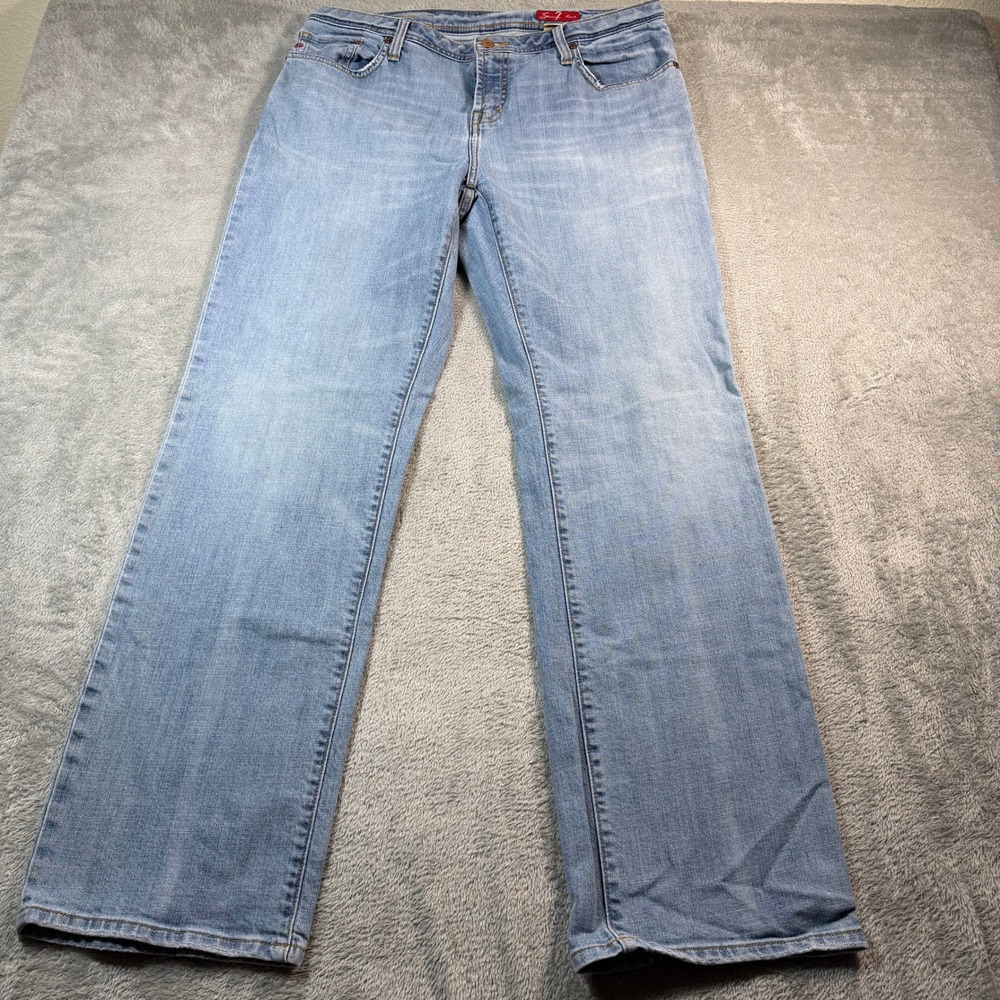 Seven7 Low Rise Bootcut Jeans Womens Size 16 Blue Light Wash Denim